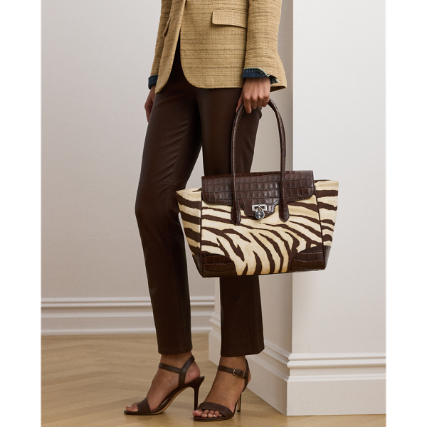 Ralph Lauren Zebra-print Canvas Large Tanner Satchel