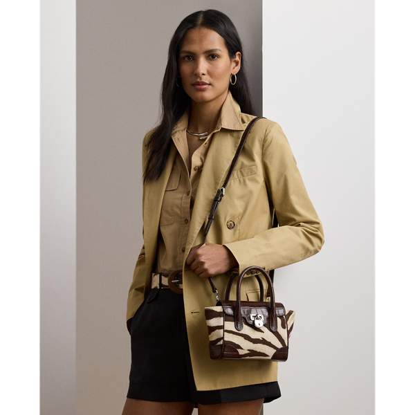 Ralph Lauren Zebra-print Canvas Small Tanner Satchel