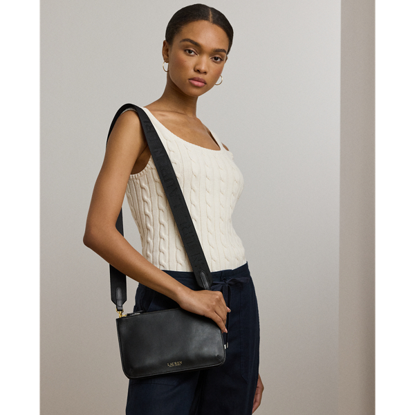 Sac à bandoulière Landyn moyen en cuir - Lauren - Modalova