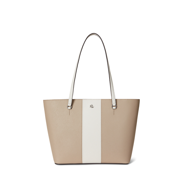 Cabas moyen Karly rayé en cuir - Lauren - Modalova