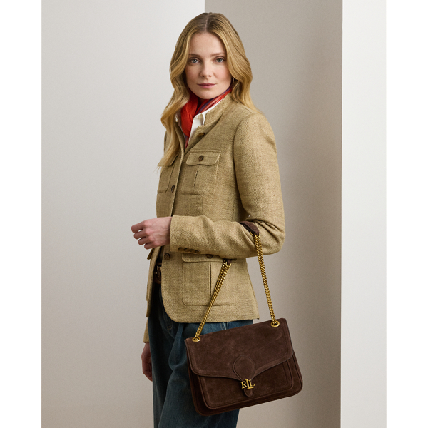 RALPH LAUREN RALPH LAUREN SUEDE MEDIUM BRADLEY CONVERTIBLE BAG 