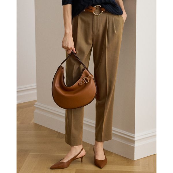 Ralph Lauren Leather Large Tasha Shoulder Bag In Lauren Tan