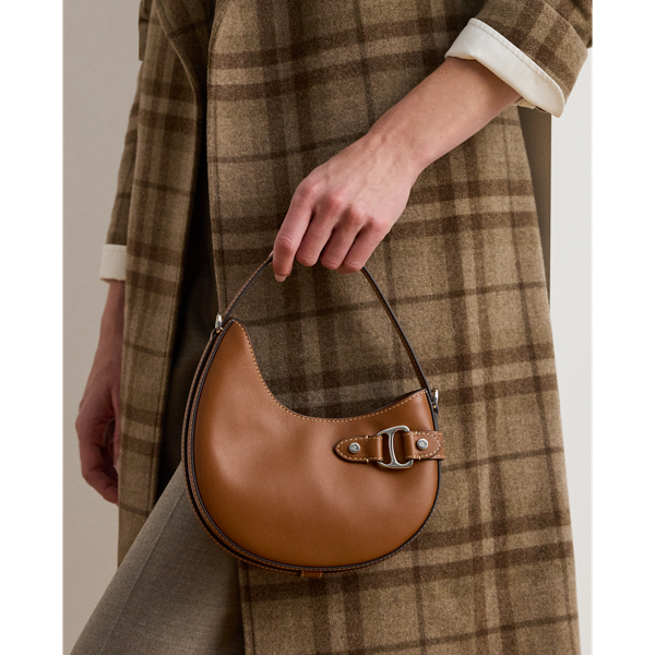 Ralph Lauren Leather Small Tasha Crossbody Bag In Brown