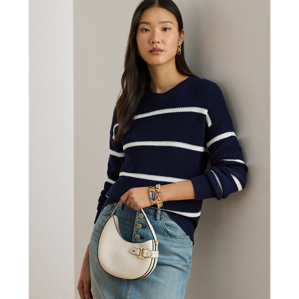 Ralph Lauren Leather Small Tasha Crossbody Bag In White