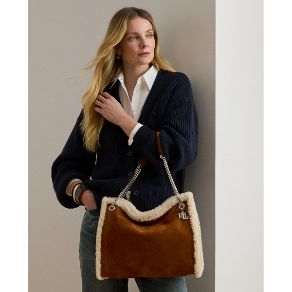 Ralph Lauren Shearling-trim Large Bradley Tote Bag