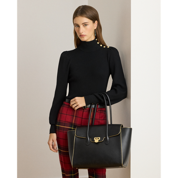Ralph Lauren Leather Large Tanner Satchel