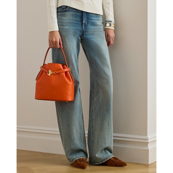 Ralph Lauren Leather Medium Blaike Bucket Bag