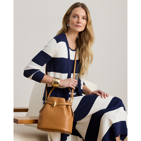 Ralph Lauren Leather Medium Blaike Bucket Bag
