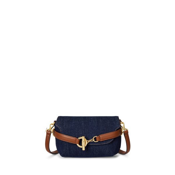 Ralph Lauren Washed Denim Small Blaike Crossbody Bag