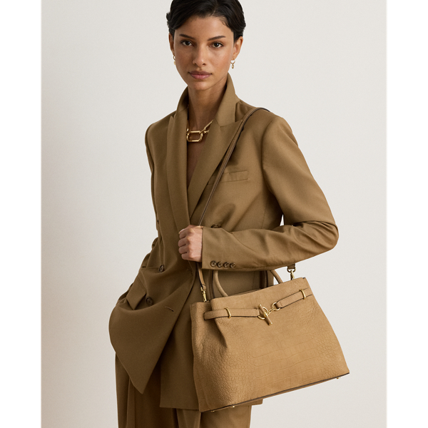 Bauletto Blaike Grande Ralph Lauren in Nabuk Goffrato