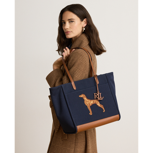 Tote Cameryn Grande con Cagnolino Ricamato - Ralph Lauren
