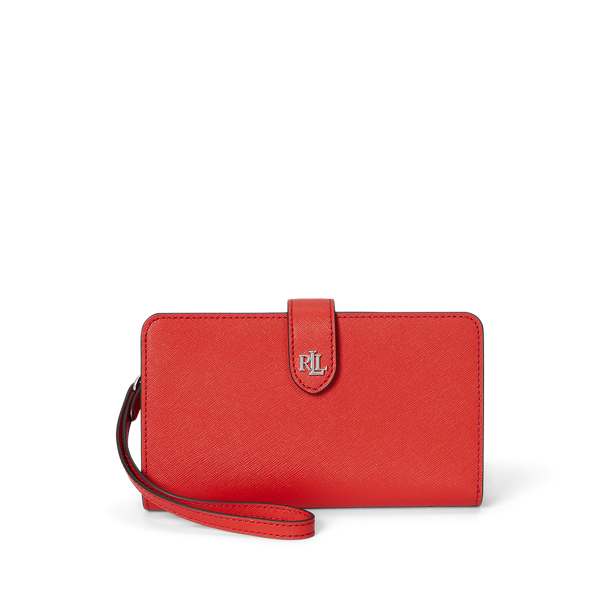 Ralph Lauren Crosshatch Leather Tech Wristlet