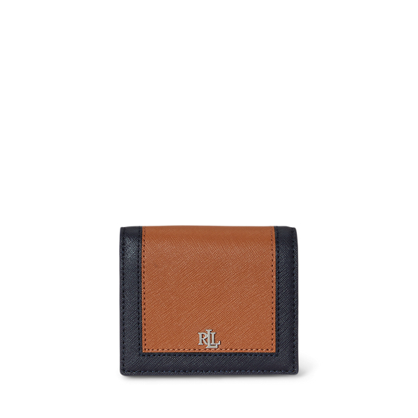 Ralph Lauren Color-blocked Leather Compact Wallet