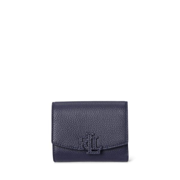 Ralph Lauren Pebbled Small Cameryn Flap Wallet In Refined Navy