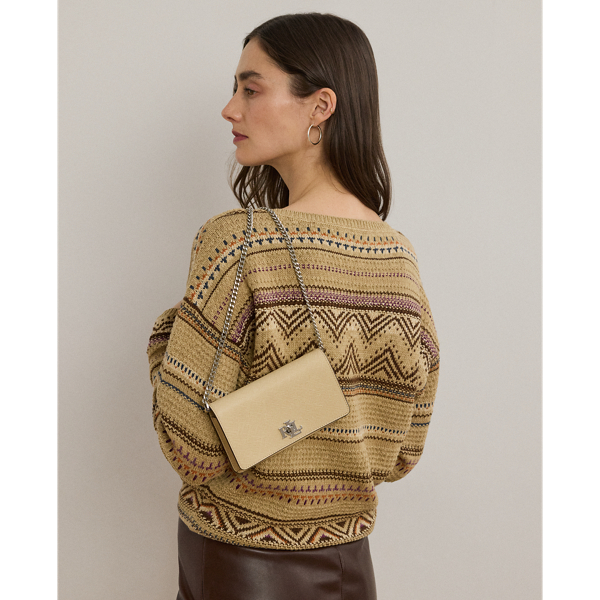 Ralph Lauren Crosshatch Crossbody Turn-lock Tech Case In Sand Dune