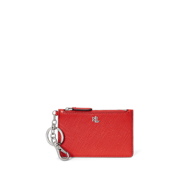 Ralph Lauren Textured Leather Zip Card Case