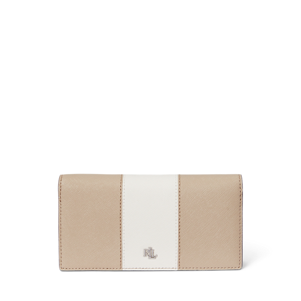 Portefeuille slim cuir à hachure croisée - Lauren - Modalova