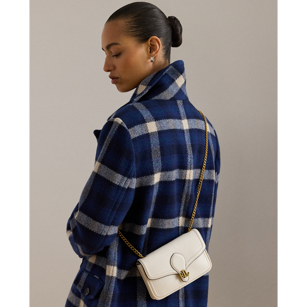 Ralph Lauren Pebbled Leather Bradley Crossbody Wallet In White