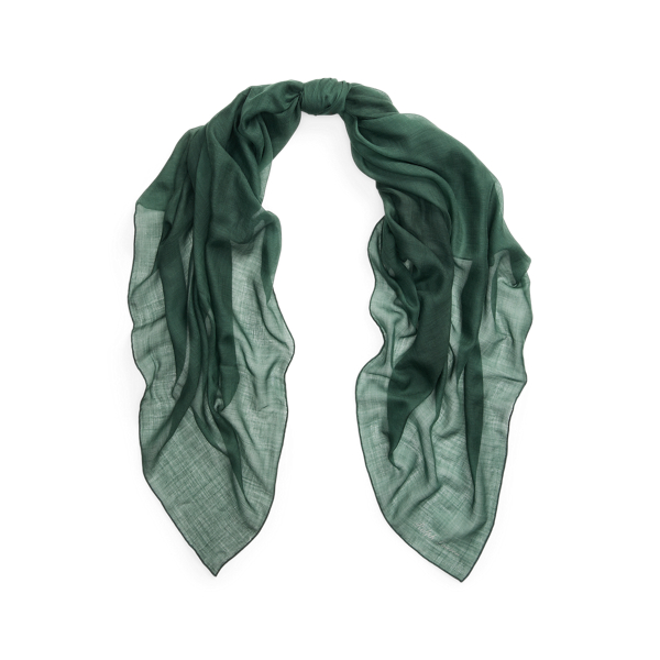 Ralph Lauren Cashmere-silk Pashmina Scarf In Green