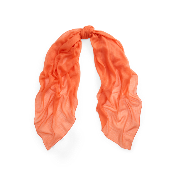 Polo Ralph Lauren Cashmere-silk Pashmina Scarf In Bright Orange