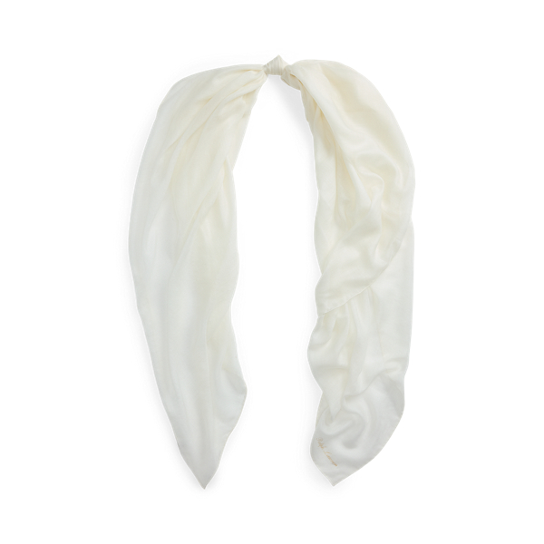 Polo Ralph Lauren Cashmere-silk Pashmina Scarf In Lux Cream