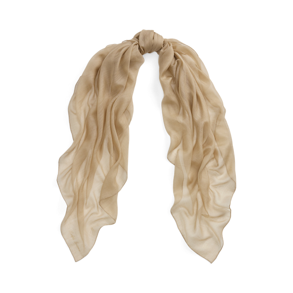 Polo Ralph Lauren Cashmere-silk Pashmina Scarf In Light Sand