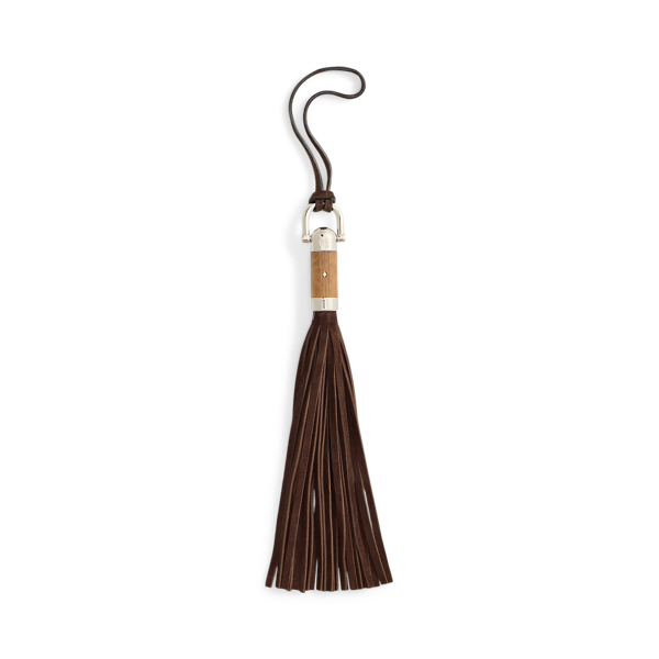 Ralph Lauren The Ralph Calf-suede Tassel Bag Charm In Brown