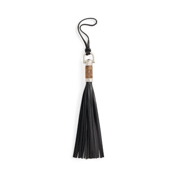 Ralph Lauren The Ralph Calfskin Tassel Bag Charm In Black
