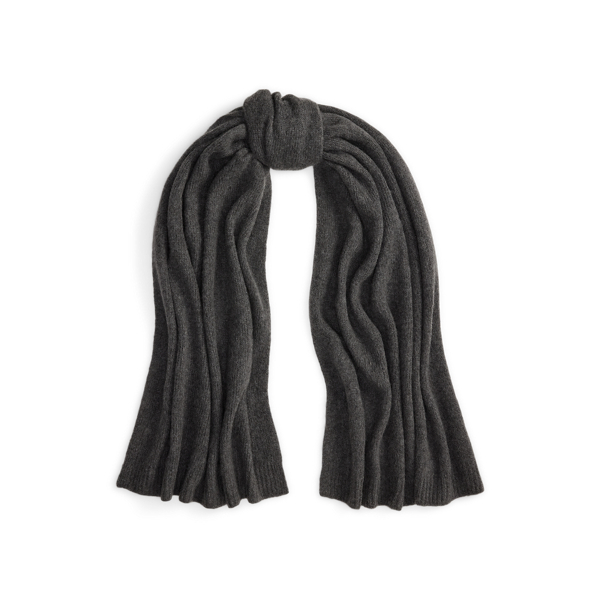Ralph Lauren Cashmere-blend Jersey Scarf In Gray