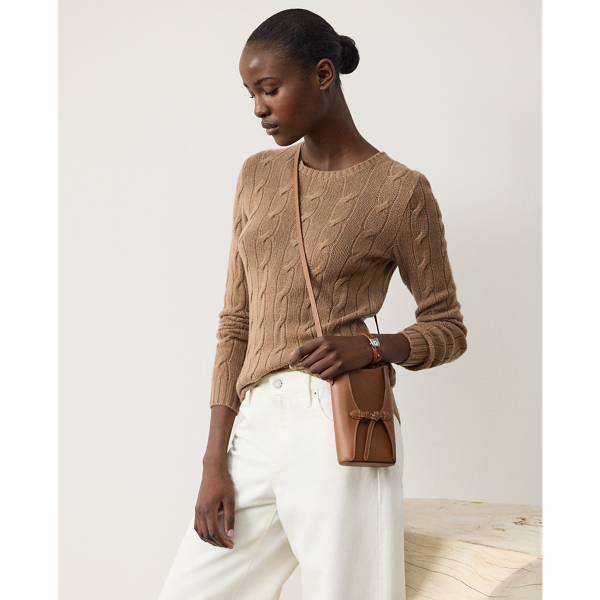 Ralph Lauren The Ralph Calfskin Phone Pouch In Gold