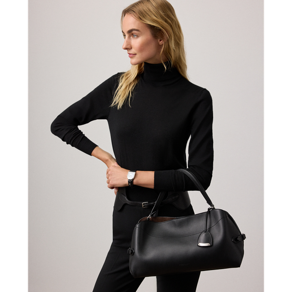Ralph Lauren The Ralph Calfskin Shoulder Bag In Black