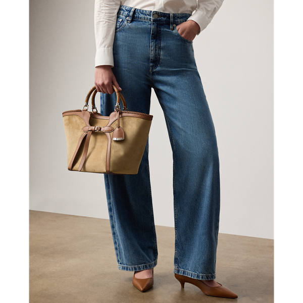 Ralph Lauren The Ralph Calfskin-trim Calf-suede Tote