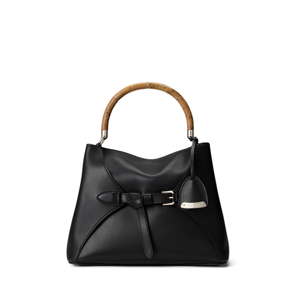 Ralph Lauren The Ralph Calfskin Top Handle In Black