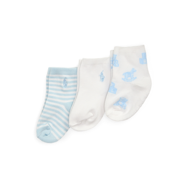 Ralph Lauren Babies'  Polo Bear Ankle Sock 3-pack