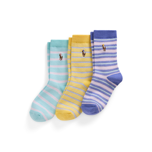 Polo Ralph Lauren Striped Crew Sock 3-pack In Multi