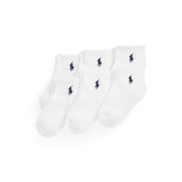 Ralph Lauren Kids' Ankle Sock 6-pack In White