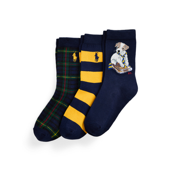 Polo Ralph Lauren Ralph Lauren Dog Crew Sock 3-pack In Multi