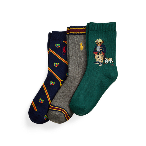 Polo Ralph Lauren Ralph Lauren Polo Bear Crew Sock 3-pack In Multi