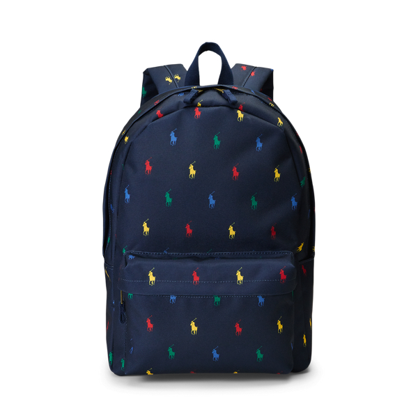 Polo Ralph Lauren Ralph Lauren Kids Allover Logo Printed Backpack In Newport Navy