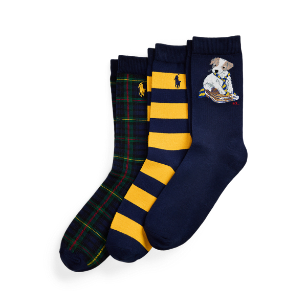 Polo Ralph Lauren Ralph Lauren Dog Crew Sock 3-pack In Multi
