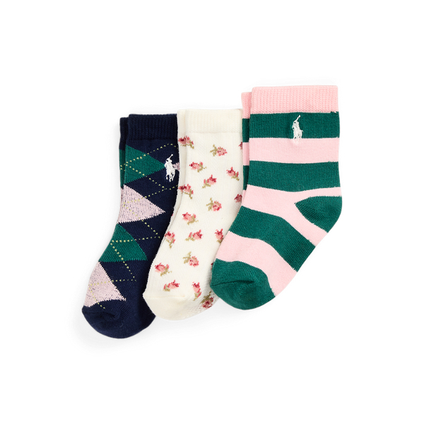 Ralph Lauren Argyle Crew Sock 3-pack In Multi