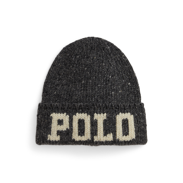 Ralph Lauren Intarsia-knit Merino-wool-blend Beanie In Gray