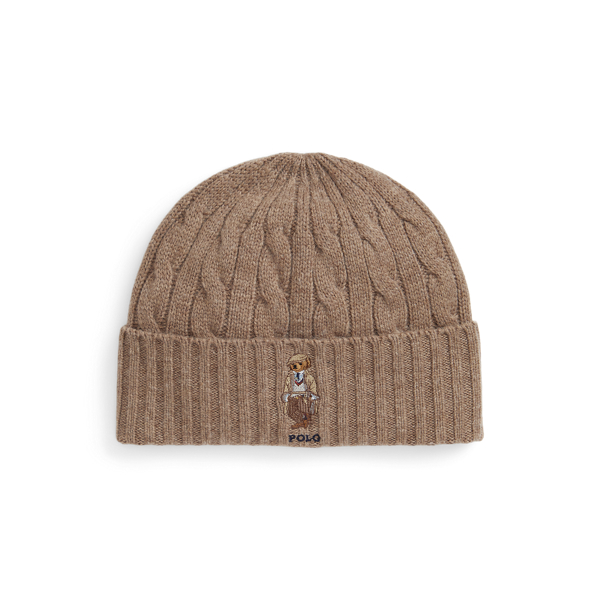 Ralph Lauren Polo Bear Wool-cashmere Beanie In Brown