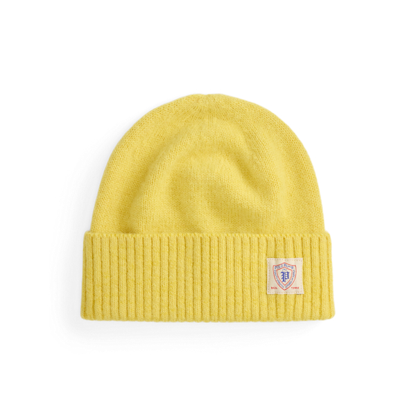 Ralph Lauren Brushed Wool Beanie In Yellow