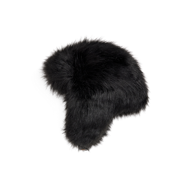 Ralph Lauren Faux-fur Earflap Hat In Black
