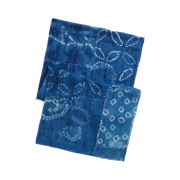 Écharpe patchwork en lin indigo - Polo Ralph Lauren - Modalova