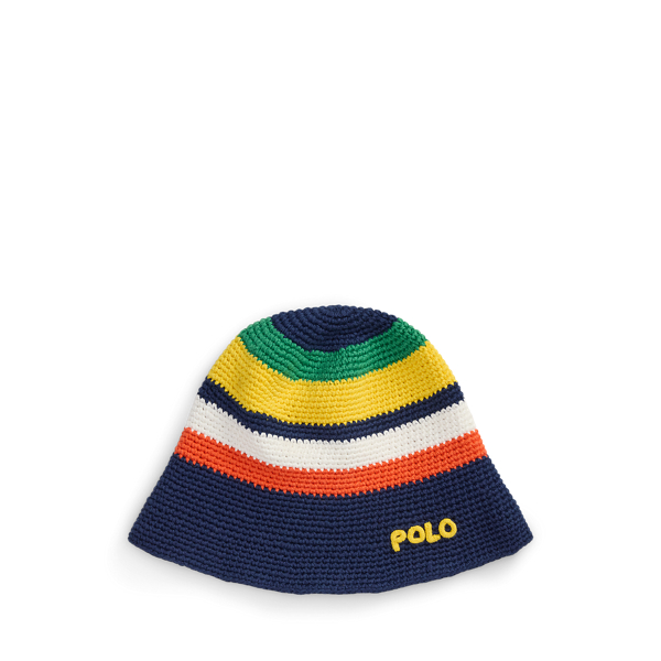 Ralph Lauren Us Open Crocheted Bucket Hat In Multi