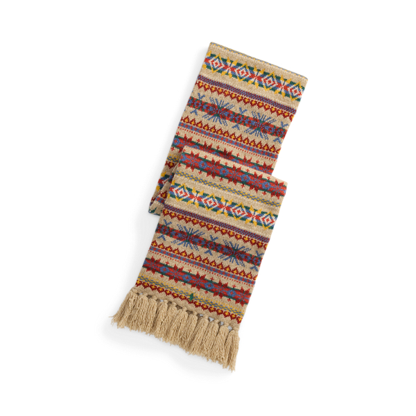 Ralph Lauren Fringe Fair Isle Scarf In Multi