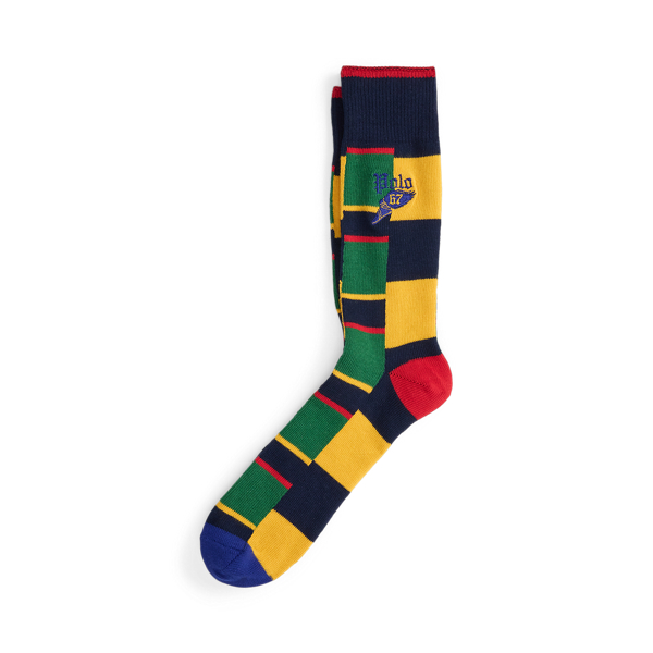 Ralph Lauren Striped Cotton-blend Trouser Socks In Multi