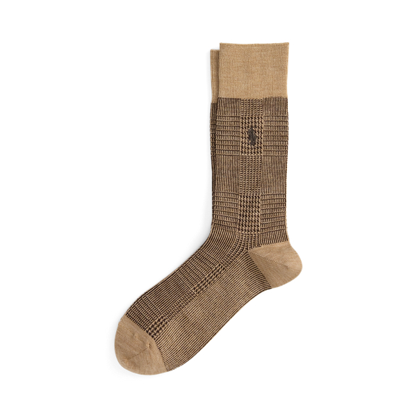 Ralph Lauren Glen Plaid Trouser Socks In Brown